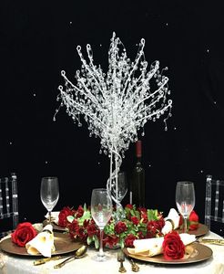 Dekoration Hela bordets mittpunkt Trevligt Tall Metal Crystal Artificial Tree Decoration for Wedding Party Birthday Decoration SE7197528