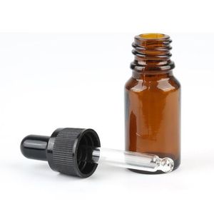 10 ml Amber Glass Droper Bottle Refillable Essential Oil Aromaterapy Parfym Container Liquid Pipette Bottle On Promotion Qlawu