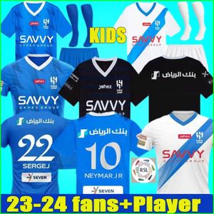 23 24 Al Hilal Saudi 축구 유니폼 Neymar Jr Malcom Neves Sergej Vietto Koulibaly Lghalo Kanno 홈 어웨이 23 24 축구 셔츠 성인 축구 유니폼