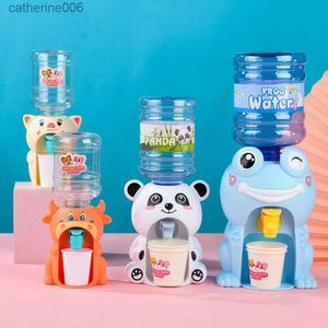 Kitchens Play Food Mini Children Water Dispenser Toy with Cute Pink Blue Cold/Warm Water Juice Milk Drinking Fountain Simulation Kitchen ToysL231026