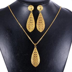 Серьги, ожерелье, Дубай, Индия, золото, женские свадебные подвески для девочек, наборы ювелирных украшений, нигерийские африканские Эфиопские вечерние подвески для вечеринки, подарок Ws37226f