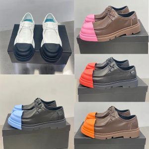 Designer formal shoes women's casual shoes Spain tide fashion color bump derby shoes removable toe set lace-up splicing thick bottom non-slip outdoor