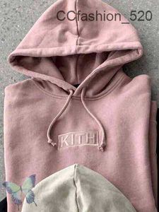 Felpa con cappuccio Kith Felpa con cappuccio ricamata da uomo Felpa con cappuccio con scatola di qualità Etichetta interna preferita la nuova inserzione Best Essentialhoodie SC0Q