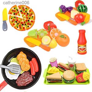 Kitchens Play Food Children's Play House Toy Kitchen Burger French Fries Simulation Food Pretend Cooking Toy Cookware Pot Food ModelEducational ToyL231026