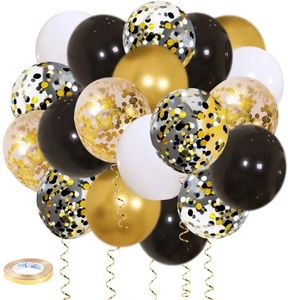 Christmas Decorations 50 packs Gold White Black Confetti Balloons for Graduation Birthday Wedding Bridal Baby Shower Valentines Day Party 231026