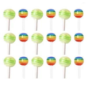 Nail Art Decorations 30pcs Clay For Nails Manicure Decor Lollipop Shaped Resin Ornament Diy Tropical Girl Home Mixed Color