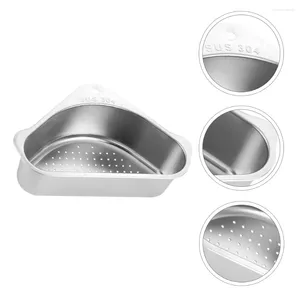 Kök förvaring 1 Uppsättning av rostfritt dräneringsbasket Rack Sink Accessory (Silver)