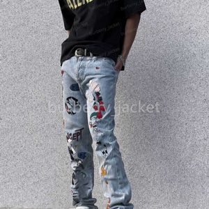 Jeans da uomo Chromees Designer Make Old Washed Hearts Jeans Pantaloni dritti cromati Cuore Croce Ricamo Lettere Stampe Casual per donna Uomo Pantaloni graffiti