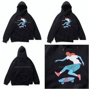 Herrtröjor tröjor faller och vinterstil män amerikansk tidvatten varumärke skateboard personlighet plus fleece hoodie teen dhftp
