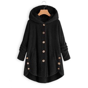 Jaquetas femininas urso de pelúcia velo com capuz jaqueta de inverno hoodies jumper moletom topos roupas plus size 2023 231025