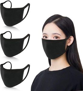 designer ansiktsmask bomull svart grå mask mun ansiktsmask anti pm25 aktivat kolfilter koreansk stil tyg2866745