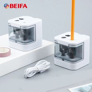 Pencil Sharpeners Beifa Electric Sharpener Double Hole Battery or USB Power Supply School Student Stationery 231025