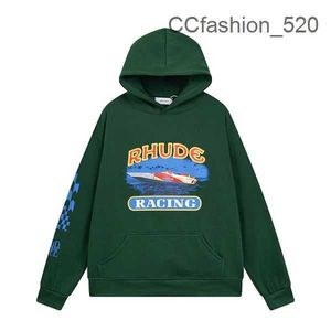 Rhude Mens Hoodies Rhude Hoodie Letter Print Long Sleeve Fashion Men Women Sweatshirts Luxury Sweater Hip Hop Hoodies Luxury Brand Sweatshirts Us Size YN16