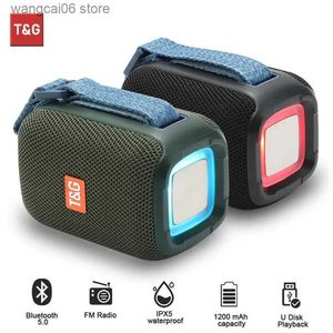 Alto-falantes de telefone celular TG339 Novo Mini LED Light Speaker Subwoofer à prova d'água portátil ao ar livre Loundspeaker 1200 mAh Suporte USB TF Cartão FM Rádio T231026