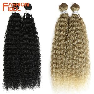 Bulks de cabelo humano MODA ÍDOLO 22 polegadas Sintético Natural Kinky Curly Wave s 2 Pçs / lote Resistente ao Calor Ombre Weave Bundles 231025