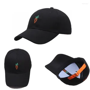 Top Caps Güney Kore Ulzzang Sevimli Havuç İşlemeli Casquette Şapkaları Kadınların Yaz Günlük Kolej Tarzı Beyzbol Basit Serin BQ142