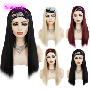 Synthetic Wig Headband Wigs 20inch Silky Straight 1B# 118# 27M613# 613# Color High Temparature Fiber