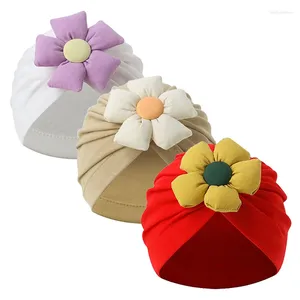 Haarschmuck, niedliche Blumen-Baby-Stirnbänder, weiche Baumwolle, Säuglingskopfwickel, Mädchen-Turban-Hut, geborene Beanie-Mütze