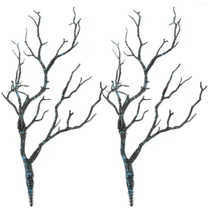 Flores decorativas ramo de árvore artificial ramos secos falsos layout doméstico diy acessório de decoração de casa adereços de emulação barra de jantar de plástico