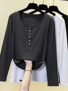 女性のセーターカラーブロックボタンニットセータートップ