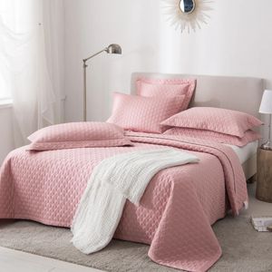 Bedding sets Pink Egyptian Cotton Bedspread Blanket Quilt Quilted Set Duvet Cover Bed Linen Pillowcase Fitted Sheet 231026