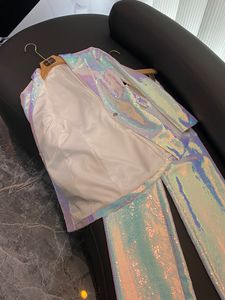 Conjunto de calças de duas peças de cor sólida branca / preta de outono manga comprida com lapela entalhada Blazers de peito único com calças de perna larga Conjunto de calças de duas peças D3O071359