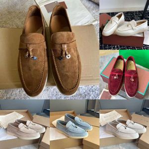 Loro * Piana Men for pianas Shoes shoes Suede Casual Women Round Toe Loafers Mental Decor Chic Leisure Shoe Designer Luxury Brand Flats Slip on Thick Sole Trainers 36-47