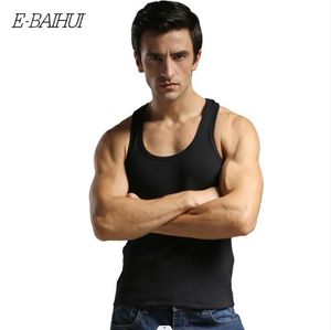 e-baihuiベストボディービルメンズタンクトップコットンカジュアルマントップティーアンダーシャツファッションベストメンズアンダーカッティングB001