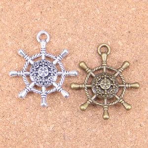 Ciondoli 4 pezzi timone cavo timone 40x34mm pendenti antichi gioielli in argento tibetano vintage fai da te per la collana del braccialetto