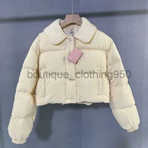 2023MIU 디자이너 여성 다운 짧은 겉옷 패션 재킷 겨울 빵 제작자 따뜻한 짧은 흰 오리 다운 겨울 소녀 코트 캐주얼 조끼