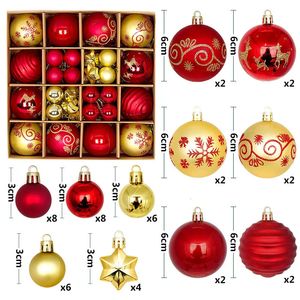 Christmas Decorations 44Pcs Christmas Balls 3-6cm Painted Xmas Tree Ball Ornaments with Hanging Ropes for Christmas Party Decor 231025