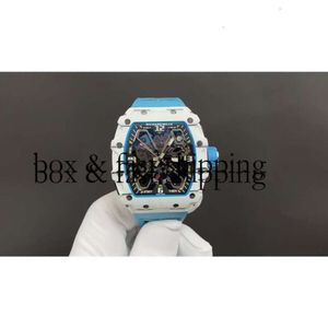 Mechanical Watch Richa Rm35-03 Fully Automatic Tape Swiss Movement Wristwatch Super Duplicate Rm35 NTPT Black, White and Blue Carbon