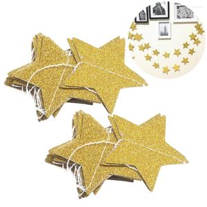 Dekorativa blommor 2st 2m Gold Star Garland Golden Christmas Galaxy Paper Banner Little For Wedding Party Baby Shower