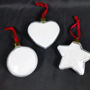 Sublimering xmas boll platt plast boll mdf insats tomma för anpassade tryck xmas träd dekoration av ocean b1026