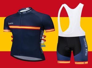 2020 Spanien Blue New Team Cycling Jersey Customized Road Mountain Race Top Max Storm Maillot Ciclismo Cycling Sets9952415