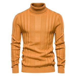 Herrtröjor män Turtlenecks tröjor Knitwear Pullovers Solid Color Långärmad randig tröja Male Casual Daily Multicolor Sweaters S-XXL 231023