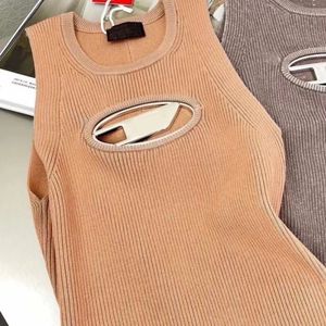 2023 new original spring and summer chest metal hollowed out silver word vest female cotton vest