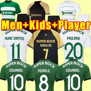 Sporting CP 23 24 Lisboa Soccer Jerseys Home Blue Lissabon Jovane Sarabia Vietto 2023 2024 Jersey Sporting Clube de Football Shirt Men Kid Kit Fans Player