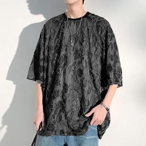 Męskie koszulki gotycka mężczyźni T-shirty Y2K 11K Otwór Design Styl Casual Tee Streetwear Hip Hop Punk Harajuku Anime Ubrania