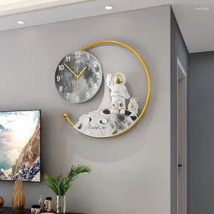 Väggklockor runt kontorsklocka moderna hängande lyxiga nordiska stora vardagsrum horloge mural hem dekoration tillbehör