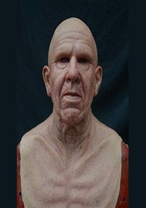 Wig Old Man Mask Halloween Full Latex Face Scary Heaear Horror For Game Cosplay Prom Props 2020 New X08038048796