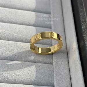 Anelli a fascia 18K 3 6mm anello d'amore V materiale in oro non sbiadirà mai anello stretto senza diamanti riproduzioni ufficiali del marchio di lusso Wi283A