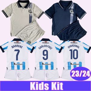 23 24 Royal Society Kids Kit Soccer Jerseys OYARZABAL SIA ILLARRA CARLOS FDEZ CHO TAKE SORLOTH Home Away 3rd Football Shirts