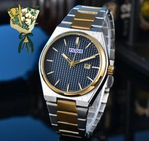 High-Quality President Business Three Needles Design Watch Men Automatic Quartz Movement Waterproof Stainless Steel Line Skeleton Dial Watches Gifts