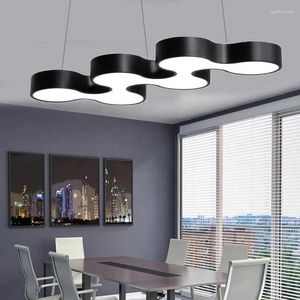 Chandeliers Meandering 50W LED Ceiling Light 110V-120V Novel Modern Metal Office Chandelier Lamps Wavy Commercial