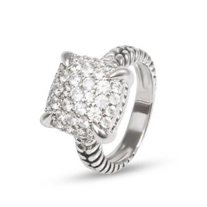 Pierścienie zespołowe pierścienie kablowe Diamond Women and Men Luxury punk cyrkon impreza moda Ring256y