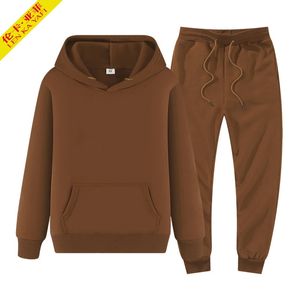 Homens Tracksuits Homens Hoodies Marrom Moletom Conjuntos Inverno Fleece Tracksuit Mulheres Terno Casual Jogger Moda Marca Pulôver Preto Sports Set 231025