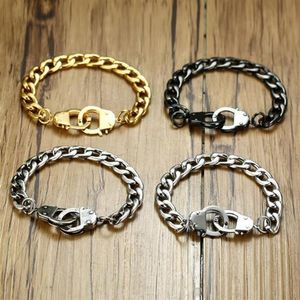 2020 New List gifts Mens women boys Stainless Steel Handcuff Buckle Wristband Link Chain Bracelet 8'' silver gold back 324z