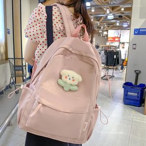 Backpack College Rucksack żeńskie wodoodporne nylonowe torby Khaki szkolne dla nastolatków dla chłopców duża torba na pakiet podróży