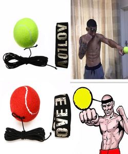 Fight Boxeo Ball-Boxausrüstung mit Kopfband für Reflex-Geschwindigkeitstraining, Boxen, Schlagen, Muay-Thai-Übungen, Gelb, Rot8393846